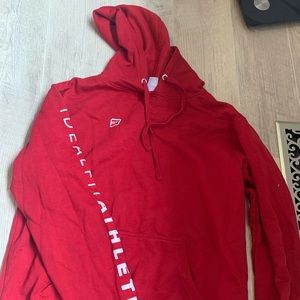 Red ideal fit hoodie, never worn new without tag